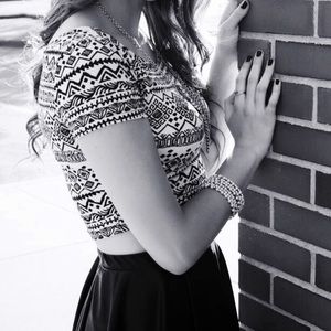 Aztec Print Crop Top